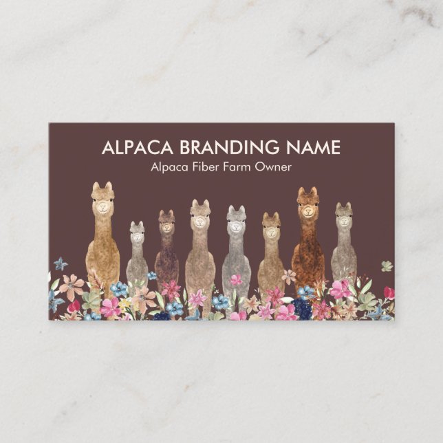 Tarjeta De Visita Dueño de granja de fibra de alpaca (Anverso)