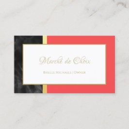 Tarjeta De Visita Dueño del Salón Coral Marble