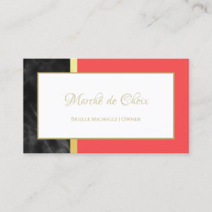Tarjeta De Visita Dueño del Salón Coral Marble