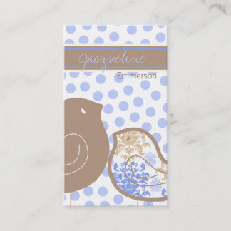 Tarjeta De Visita Dulce Damasco Azul chicharrones Polka puntos extra