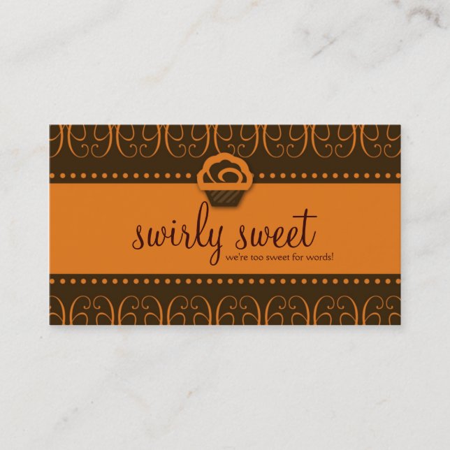 Tarjeta De Visita dulce de 311-Orange Swirly (Anverso)