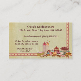 Tarjeta de visita dulce de la tienda