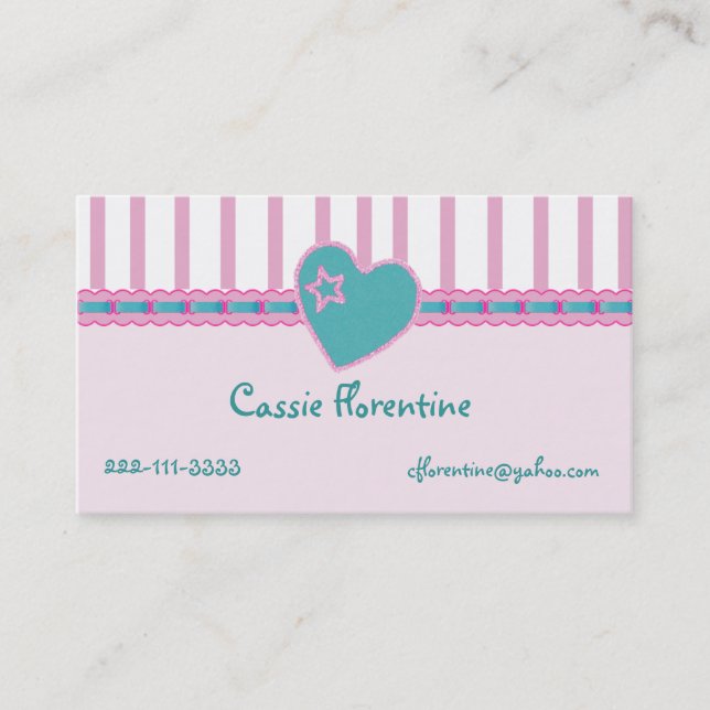 Tarjeta de visita dulce del chica (Anverso)