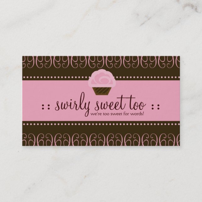 TARJETA DE VISITA DULCE DEL GANADOR SWIRLY DEL TBA TAMBIÉN (Anverso)