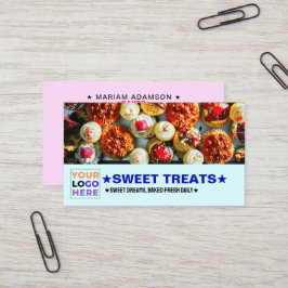 Tarjeta De Visita Dulce Eslogan con Logotipo de Panadería (Pastelero