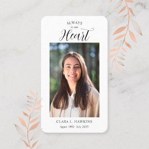Tarjeta De Visita Dulce Foto de Sincronía Funeral 