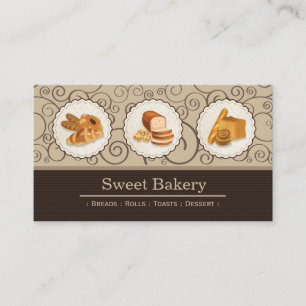 Tarjeta De Visita Dulce Panadería - Bread Rolls Toast Dessert