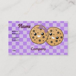 Tarjeta De Visita Dulce Pareja de Galletas con Chips de Chocolate Ka