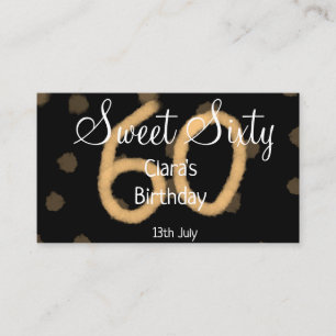 Tarjeta De Visita Dulce Sesenta añadir nombre fecha cumpleaños polka
