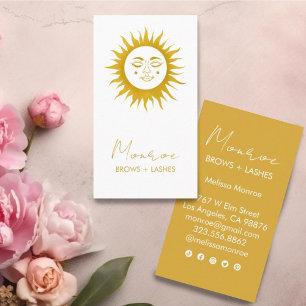 Tarjeta De Visita Dulce Sunshine Boho Golden Elegant Iconos sociales