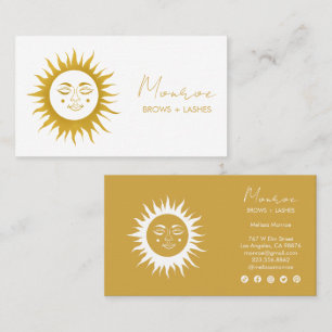 Tarjeta De Visita Dulce Sunshine Boho Golden Elegant Iconos sociales