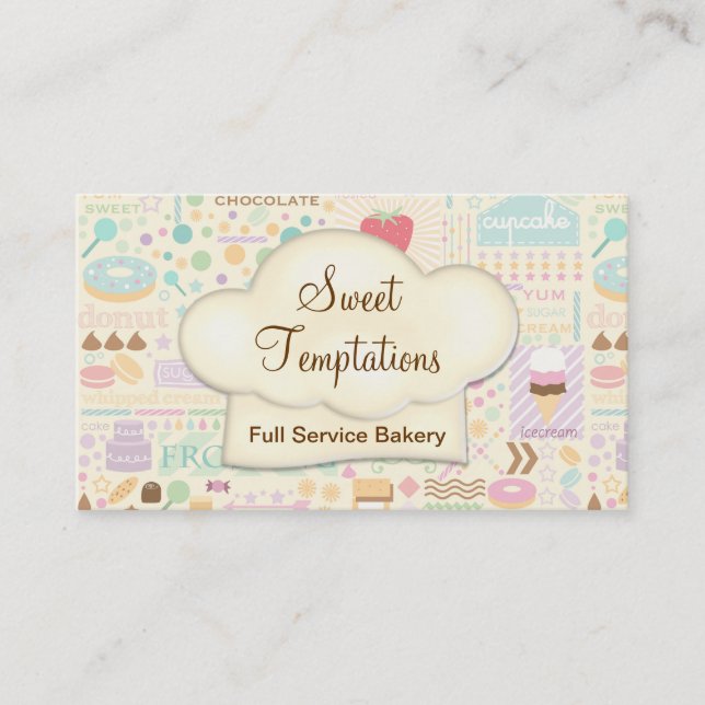 Tarjeta De Visita Dulce Temptation Bakery Boutique (Anverso)
