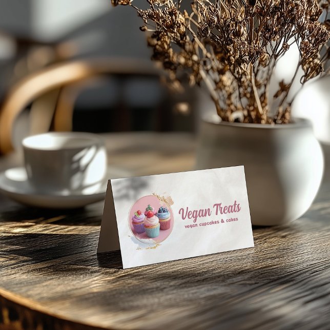 Tarjeta De Visita Dulce Vegan Tratamientos Candy Shop Peach (Perfect for business)