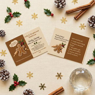 Tarjeta De Visita Dulces Caseros Nostálgicos de Navidad Ginger Bakeh