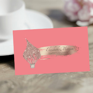 Tarjeta De Visita Dulces Con Bigote Brillante De Pincelada Elegante
