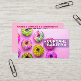 Tarjeta De Visita Dulces de Repostería Elegante | Panadería de Cupca