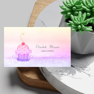 Tarjeta De Visita Dulces de Torta con Bokeh Ombre Moderno y Elegante