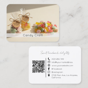 Tarjeta De Visita Dulces Marcas con Código QR Caramelo