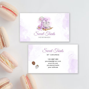 Tarjeta De Visita Dulces tratamientos panadería morada