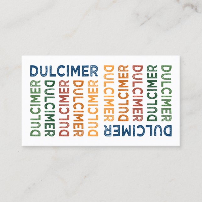 Tarjeta De Visita Dulcimer Cute Colorful (Anverso)