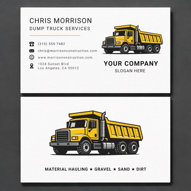 Tarjeta De Visita Dump Truck Services (Subido por el creador)