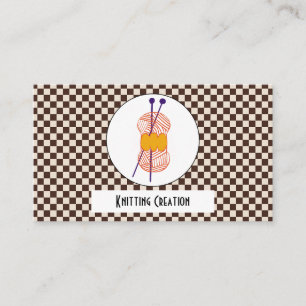 Tarjeta De Visita Duo Chocolate Marrón y beige Búfalo Cuadros Tejido