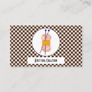 Tarjeta De Visita Duo Chocolate Marrón y beige Búfalo Cuadros Tejido
