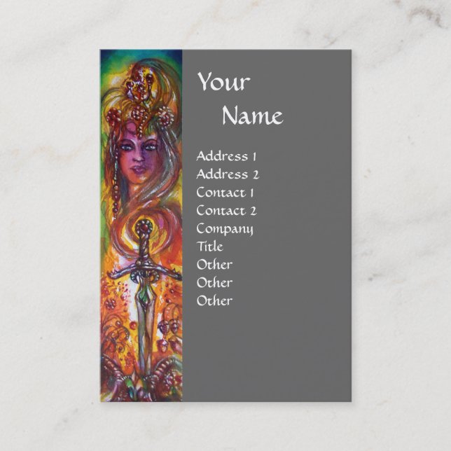 TARJETA DE VISITA DURENDAL , ROMÁNTICO Y ANGEL (Anverso)