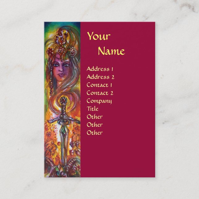 TARJETA DE VISITA DURENDAL , ROMÁNTICO Y ANGEL (Anverso)