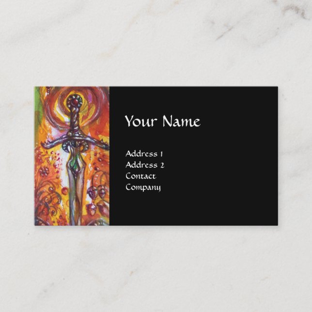 Tarjeta De Visita DURENDAL , ROMÁNTICO Y ANGEL negro (Anverso)