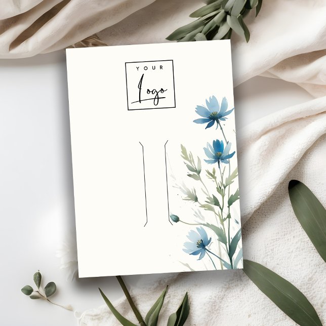 Tarjeta De Visita Dusky Blue Wildflower Logo Hairpin JewelDisplay (Subido por el creador)