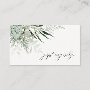 Tarjeta De Visita Dusky Leafy Fern Suculento Registro de Regalos Bod
