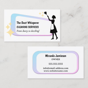 Tarjeta De Visita Dustación Maid Profesional Hogar Limpieza Comercia