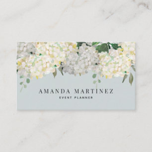 Tarjeta De Visita Duste Blue & White Hydrangea Social Media