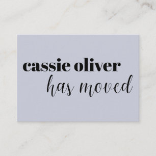 Tarjeta De Visita Dusty Blue Change of Address Card: Single Persona