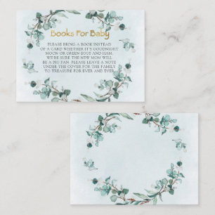 Tarjeta De Visita Dusty Blue Eucalyptus Wreath Boy Baby Shower