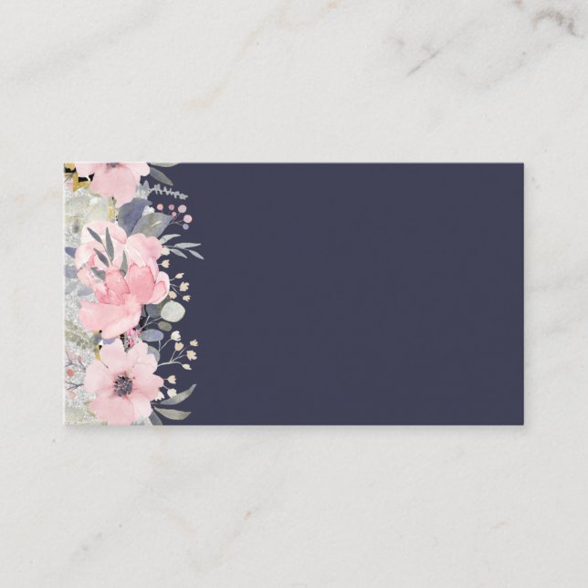 Tarjeta De Visita Dusty Blue Greenery Boda Stationery BUDGET (Anverso)