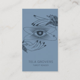 Tarjeta De Visita Dusty Blue Moda Lector de tarot místico moderno