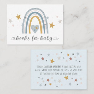 Tarjeta De Visita Dusty Blue Modern Rainbow Books para el Gabinete d