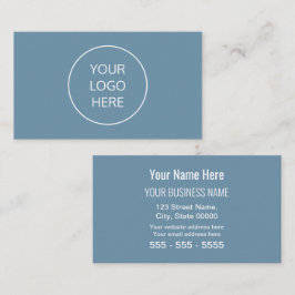 Tarjeta De Visita Dusty Blue Simple Moderno Añade tu logotipo