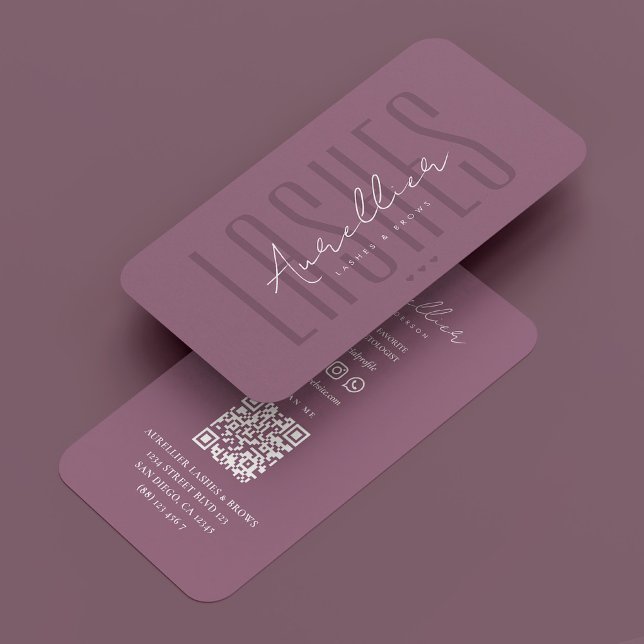 Tarjeta De Visita Dusty Mauve Estética Profesional de Belleza Rosa (Dusty Mauve Aesthetic Pink Beauty Professional Business Card
)