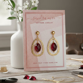 Tarjeta De Visita Dusty Rosa Rubor Pink Art Jewelry Display Card