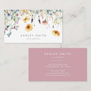 Tarjeta De Visita Dusty Rosa Wildflower