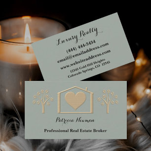 Tarjeta De Visita Dusty Sage Real Estate Broker Business Card