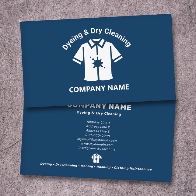 Tarjeta De Visita Dyeing & Dry Cleaning Blue (Dyeing & Dry Cleaning Blue Business Card)