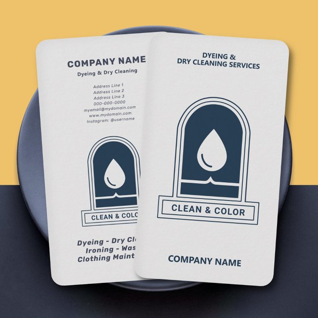 Tarjeta De Visita Dyeing & Dry Cleaning Vertical (Dyeing & Dry Cleaning Vertical Business Card)
