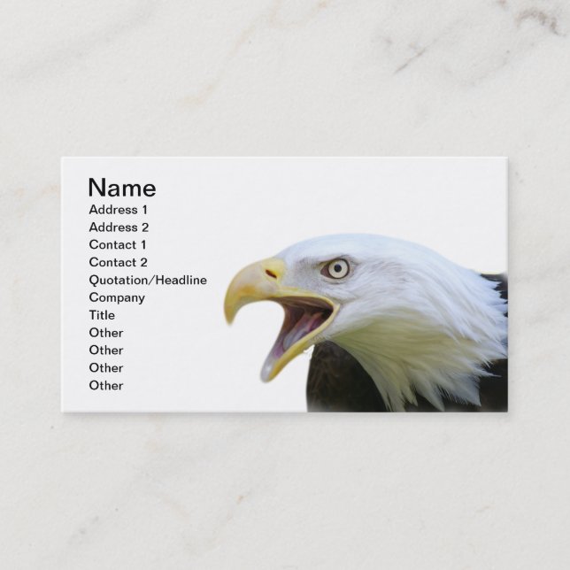 Tarjeta De Visita Eagle calvo americano (Anverso)