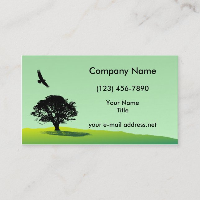 Tarjeta De Visita Eagle moderno y árbol (Anverso)