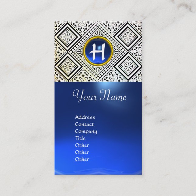 Tarjeta De Visita EAGLE, MONOGRAM, zafiro azul (Anverso)
