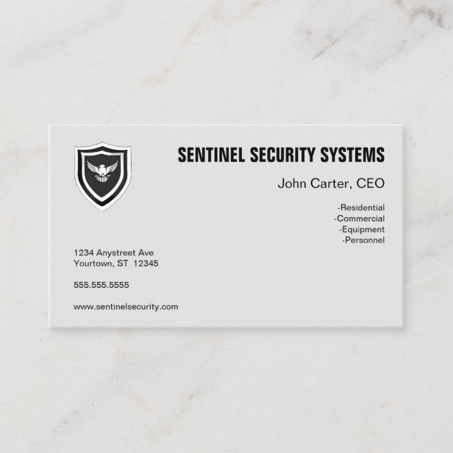 Tarjeta De Visita Eagle Shield Security Protection (Anverso)